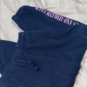 Victoria's Secret Navy Joggers with Pink Lettering